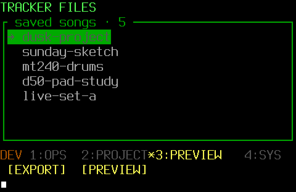 Project Files with the PREVIEW command page