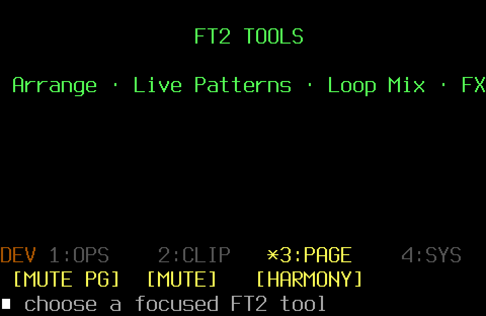 Populated FT2 Tools screen with the PAGE page