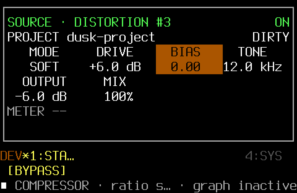 Populated FX editor with the STATE page