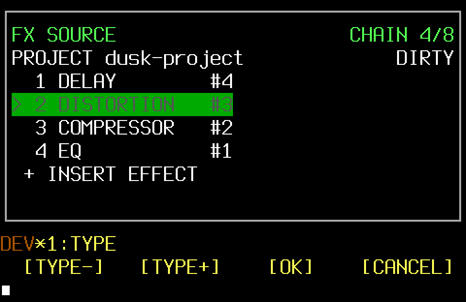 FX Type context with confirmation and cancellation