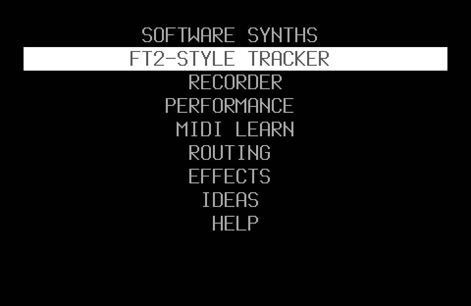 Home screen with FT2 selected