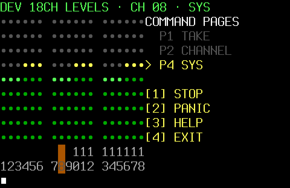 Levels SYS command page