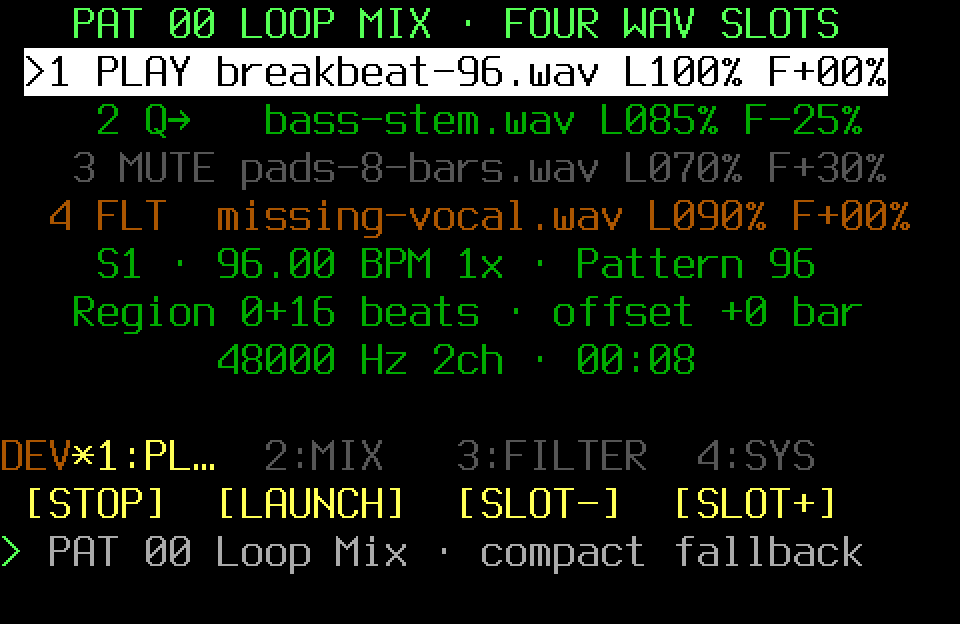 Compact Loop Mix fallback