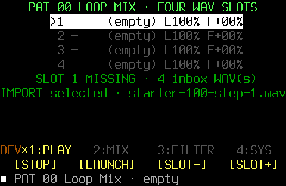 An empty Pattern Loop Mix