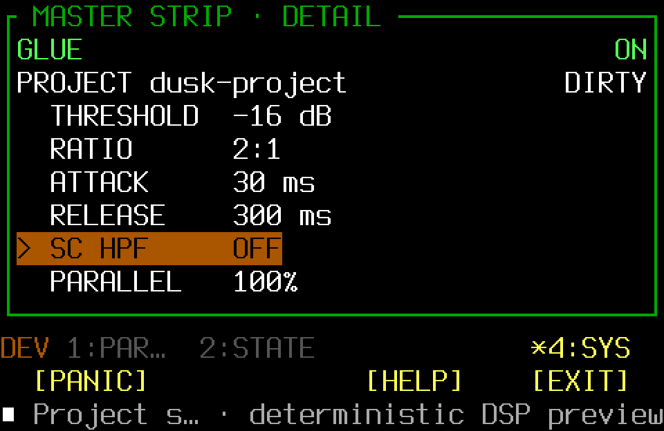 MASTER STRIP detail with SYS commands