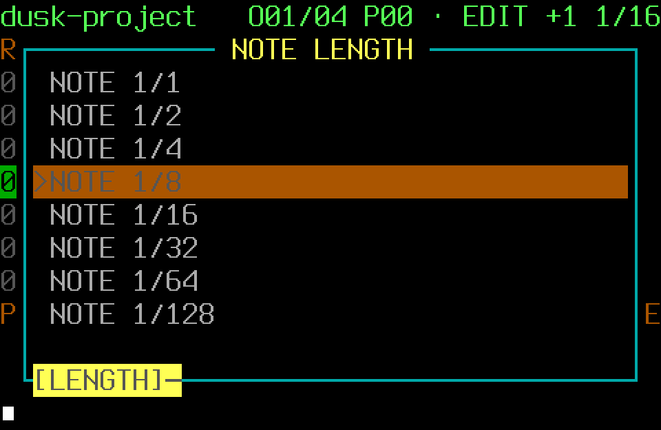 Edit note-length overlay