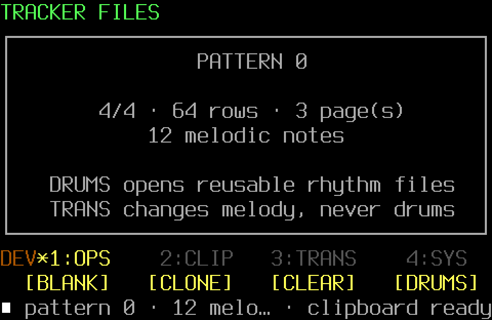 Populated Pattern tools with the OPS page